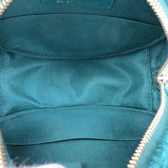 CHANEL 19 CC Logo Round Chain Mini Shoulder Bag Tweed Leather Green 332LC528 - Picture 11 of 16